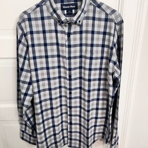 Mizzen+Main Navy and White Checkered Shirt